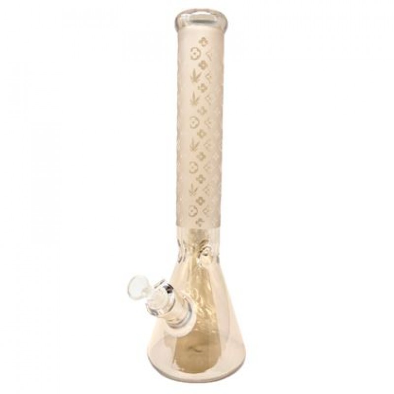 16" LV Beaker w/ Glass On Glass Downstem